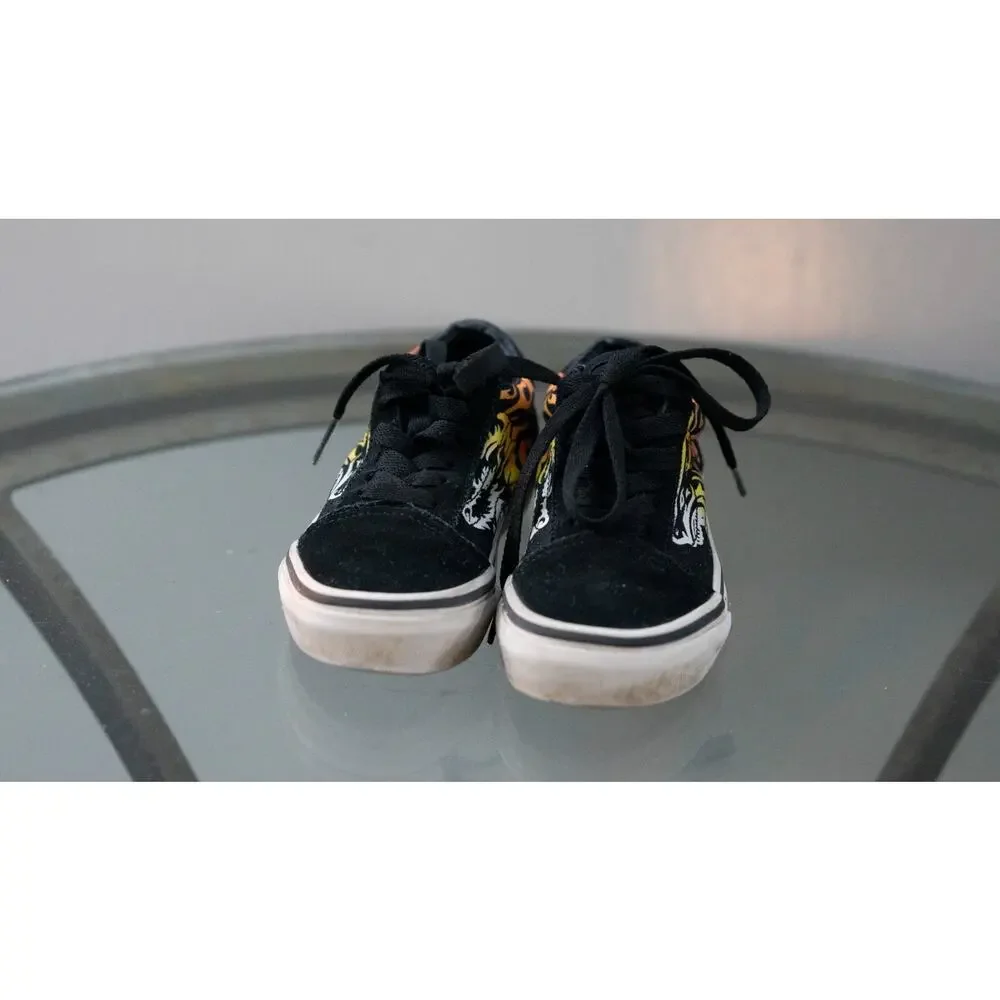 VANS Old Skool Ferocious Lion Flame‎ Racing Kids Size 11